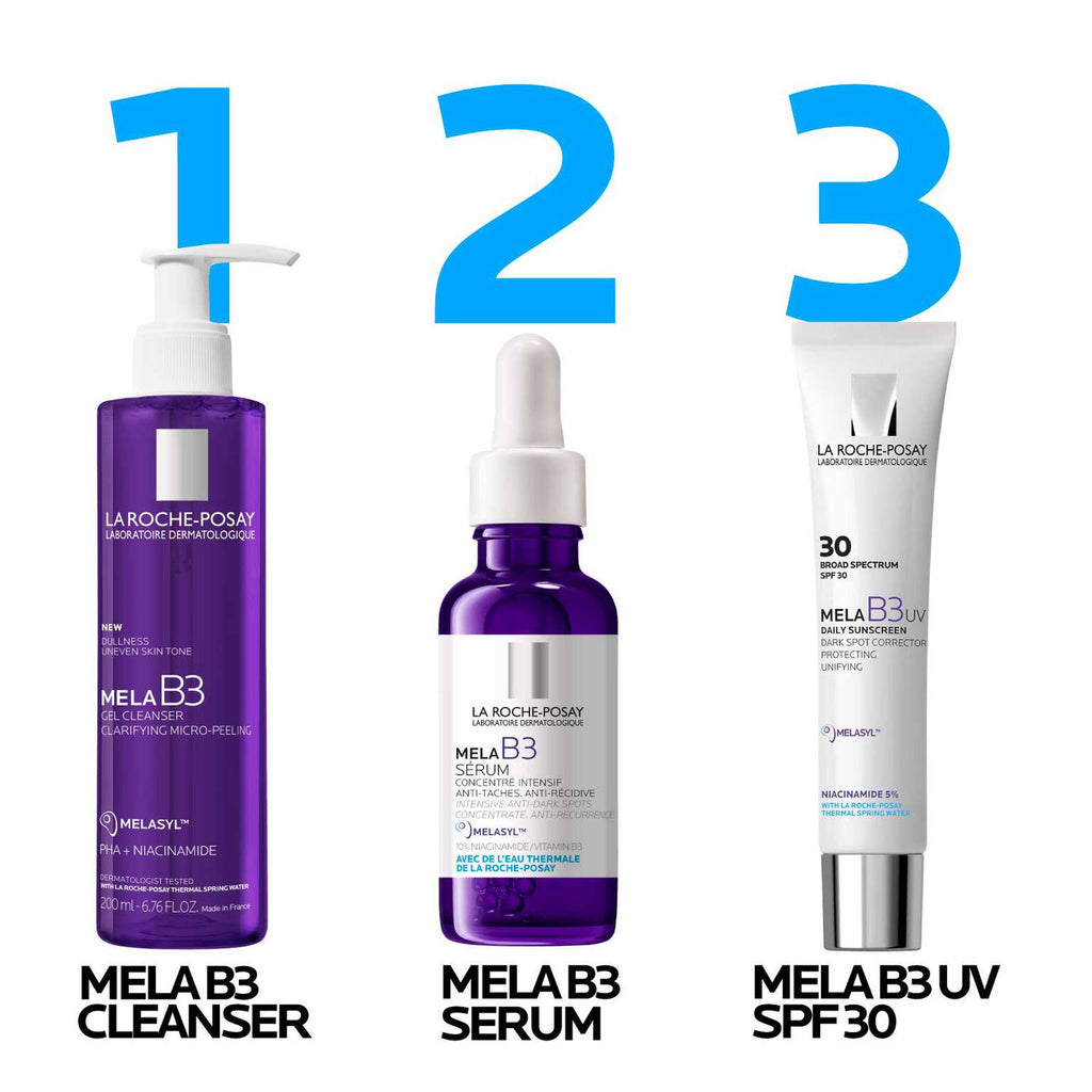 mela-b3-facial-gel-cleanser-with-melasyltm-niacinamide-b0 LaRochePosay-Product-MelaB3-MelaB3Cleanser-200ml-03337875890069-Routine_1500x1500_REV.jpg